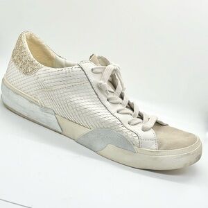 Dolce Vita Leather Women's White and Gold Sneakers Size 7 1/2